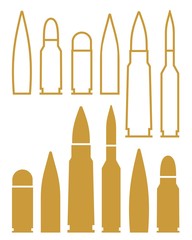 Bullet. Outline. Silhouette