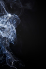 Smoke motion on black background.