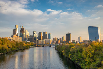 Downtown Skyline of Philadelphia, Pennsylvania at sunset