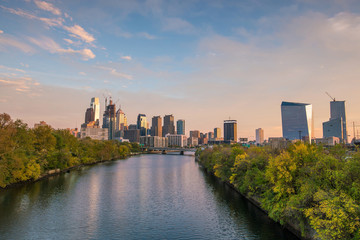 Downtown Skyline of Philadelphia, Pennsylvania at sunset