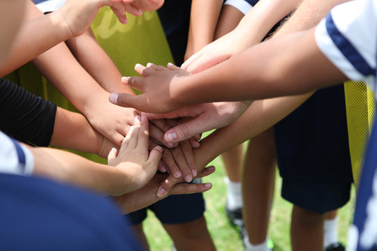 Group Of Young People's Hands