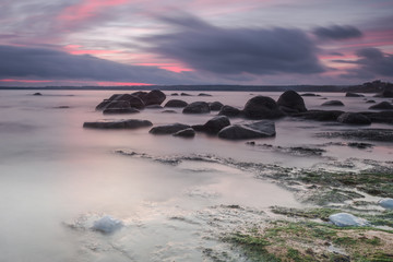 Obraz premium Sunrise near Burgas, Bulgaria. Black Sea coast.