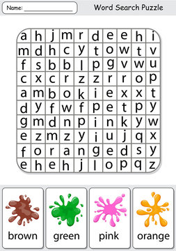 Logic game for learning English. Find the hidden words by vertic