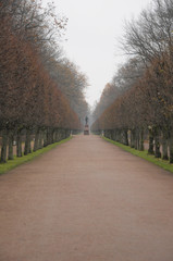 the lower garden of Peterhof. Monument to Peter the Great