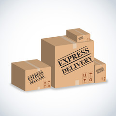 express delivery boxes illustration, eps