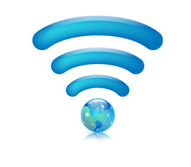 Wireless world wifi symbol illustration.