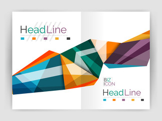 Triangles and lines, annual report flyer brochure template