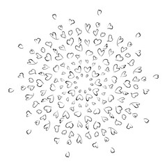 Hand drawn floral mandala with butterflies and decorative Love Heart for Valentine