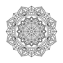 Round Indian Ornament / Hand Drawn Mandala