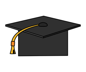 Graduation cap icon. School education learning and knowledge theme. Isolated design. Vector illustration
