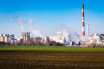 Fototapeta na wymiar Toxic smoke over the factory