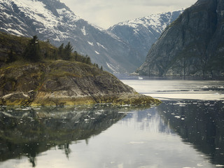 Steep Glacially Polished Cliffs at Tracy Arm Fjord, Southeast Alask