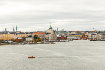 Helsinki city view in autumn