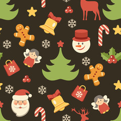 Seamless Christmas pattern. Vector