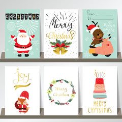 Light pink blue love christmas greeting card with santa claus,fo