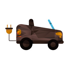 eco car icon. Ecology renewable conservation and saving theme. Isolated design. Vector illustration