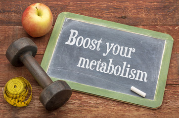 Boost your metabolism blackboard sign - obrazy, fototapety, plakaty