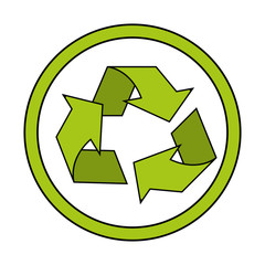 eco recycle sign icon. Ecology renewable conservation and saving theme. Isolated design. Vector illustration