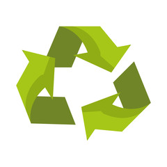 eco recycle sign icon. Ecology renewable conservation and saving theme. Isolated design. Vector illustration
