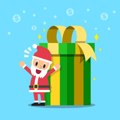 Santa claus and big gift box