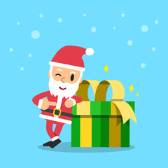 Santa claus and gift box