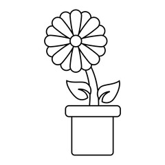 flower with leaves icon. Nature plant environment and spring theme. Isolated design. Vector illustration