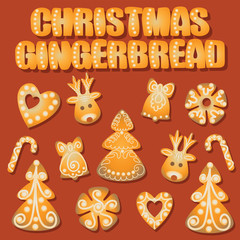 Christmas pastries. Gingerbread. Design for banner, poster, leaflets, flyers.