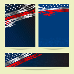 Set Design background with the American flag. Vector Illustration of an Independence Day.