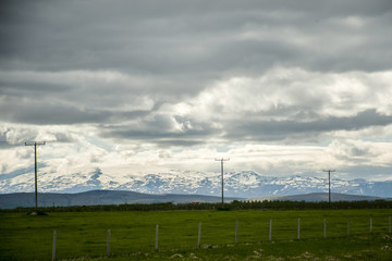 Epic Landscape Iceland with snow glacier