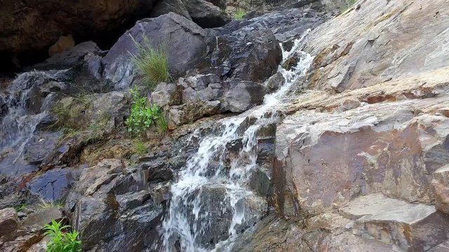 Mountain stream with clear water. Gran Canary