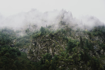Mist in rock mountains