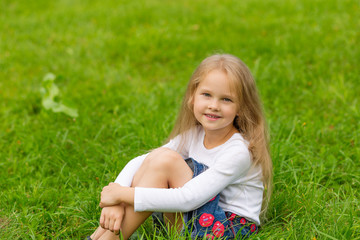 Fototapeta premium Portrait of a beautiful little girl
