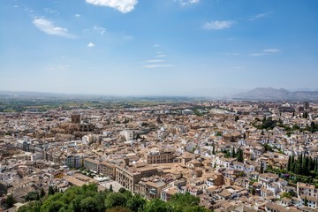 Fototapeta na wymiar Panoramic view, cityscape of Granada city, Andalucia, Spain