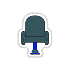 Vector illustration in paper sticker style cineama chair