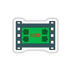 Vector illustration in paper sticker style filmstrip size