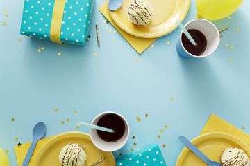 Prepared birthday table for party