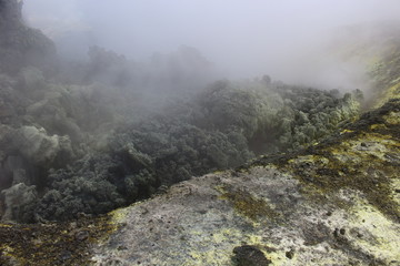 Craters at the top of Etna, Sicily, Italy