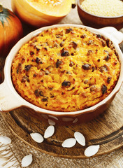 Pumpkin casserole with millet