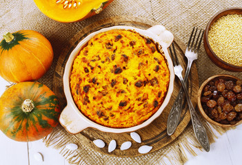 Pumpkin casserole with millet