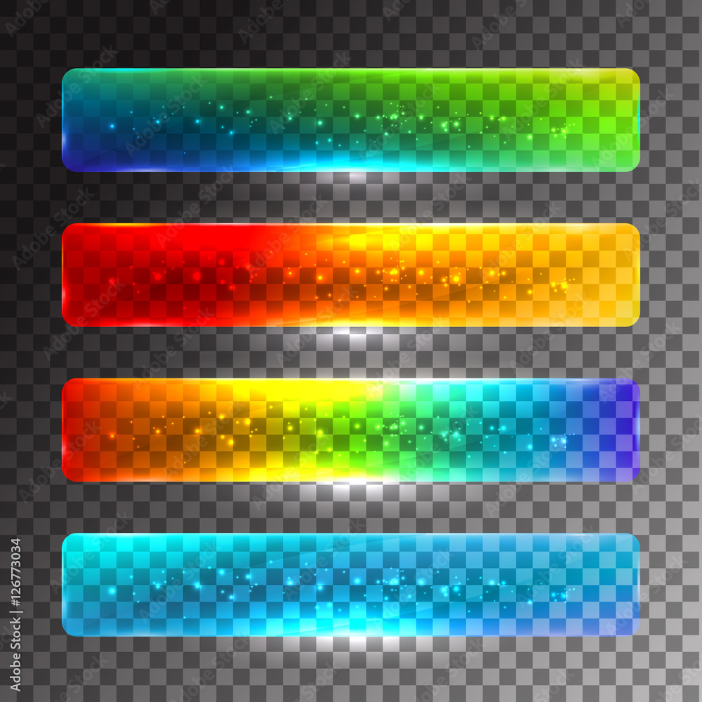 Poster Set of colored web buttons