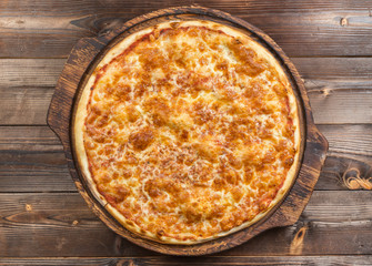 Caesar pizza on the board