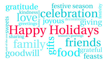 Fototapeta premium Happy Holidays Word Cloud
