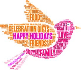 Obraz premium Happy Holidays Word Cloud