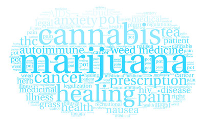 Fototapeta premium Marijuana Word Cloud on a white background. 