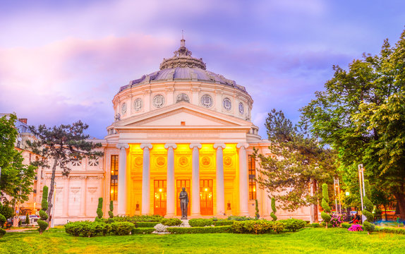 Romanian Atheneum, Bucharest landmark, Romania