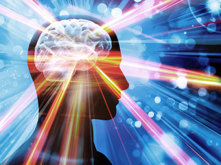 brain, lights, concept