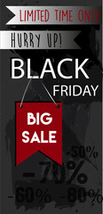 Modern Black Friday flyer. Big Sale. Vector template.