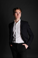 Fototapeta premium portrait of a fashion man in suit