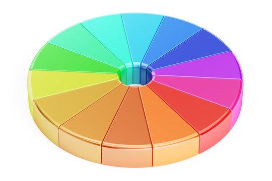 Circle colored palette, 3D rendering