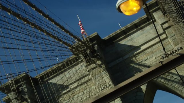 Brooklyn Bridge American Flag Iconic